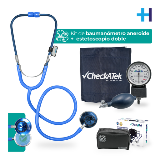 Baumanómetro Aneroide + Estetoscopio Médico | Marca Checkatek