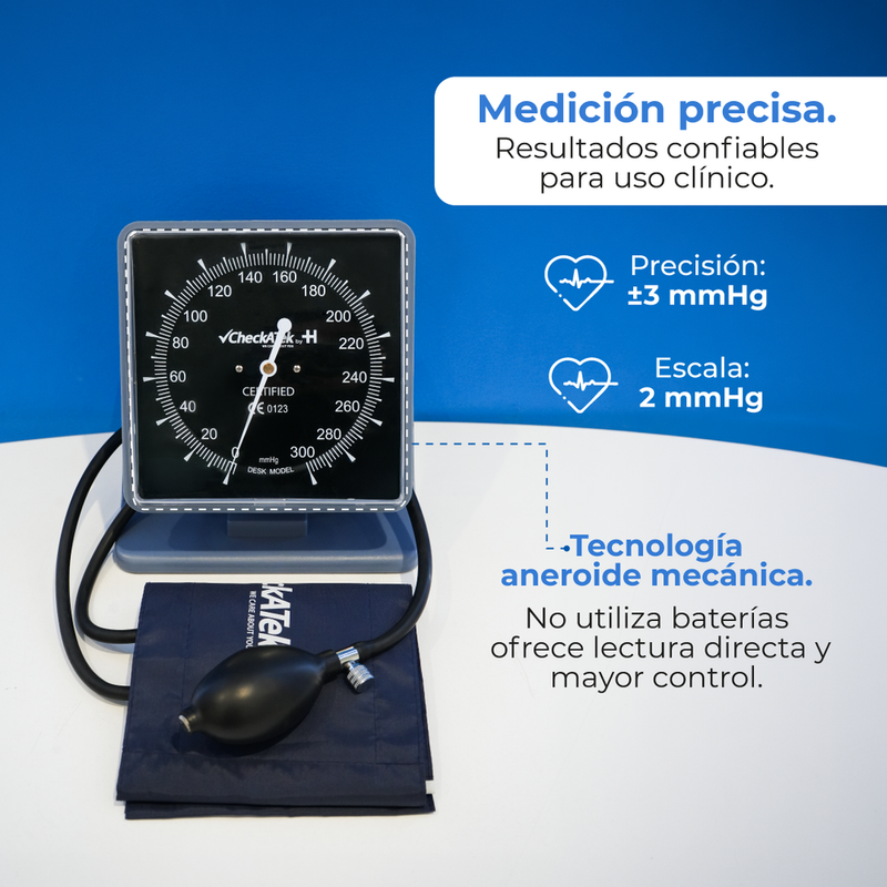 Baumanómetro Aneroide de Alta Precisión con Pedestal Ideal para Clínicas | Marca Checkatek