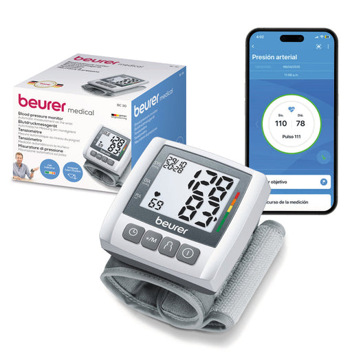 Baumanómetro digital de muñeca con medición de pulso y presión arterial BC30 | Marca Beurer