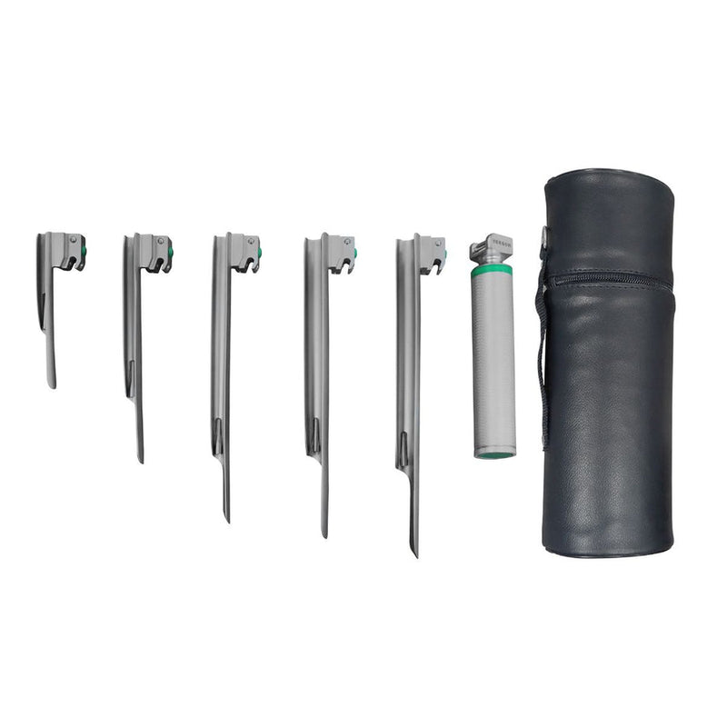 Estuche de Laringoscopio Miller de de Fibra Óptica con 5 Hojas Hergom Medical | Acero inoxidable