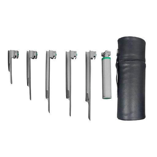 Estuche de Laringoscopio Miller de de Fibra Óptica con 5 Hojas Hergom Medical | Acero inoxidable