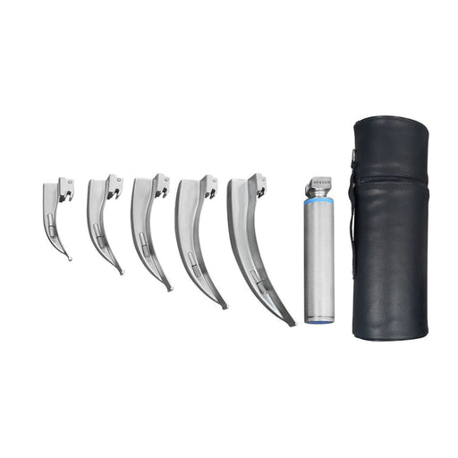 Estuche de Laringoscopio McIntosh con 5 Hojas y Mango Universal de luz estándar Hergom Medical | Acero inoxidable