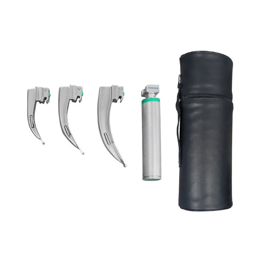 Estuche de Laringoscopio de Fibra Óptica McIntosh con 3 Hojas y Mango Universal Hergom Medical | Acero inoxidable