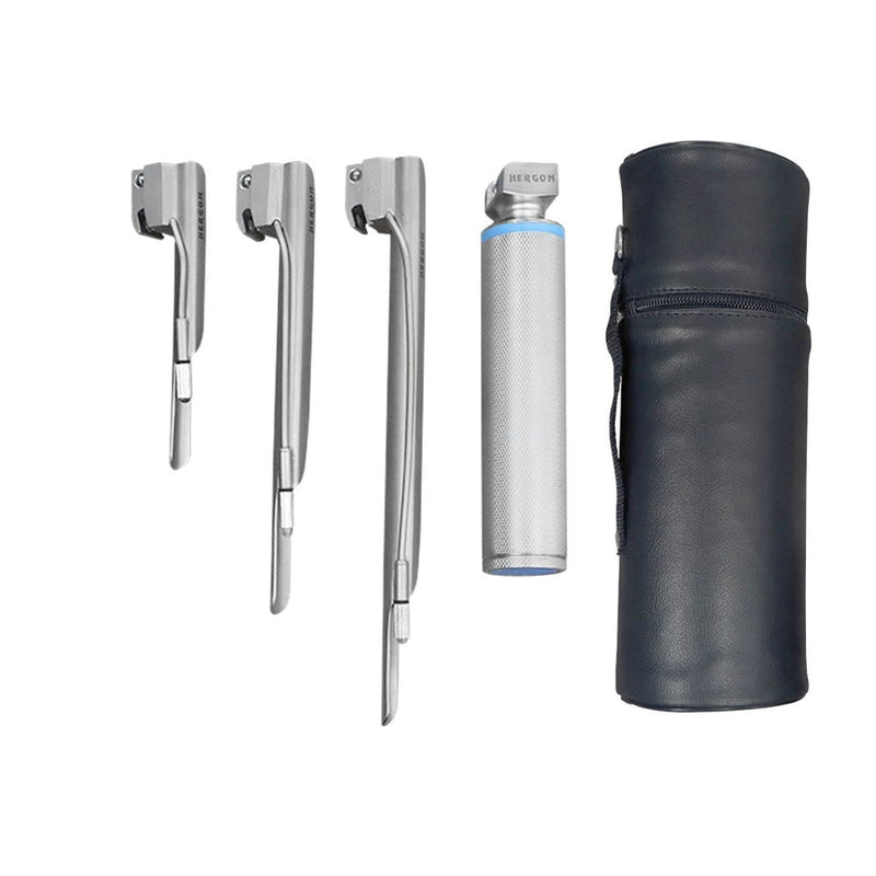 Estuche de Laringoscopio Miller de Luz Estándar con 3 Hojas Hergom Medical | Acero inoxidable