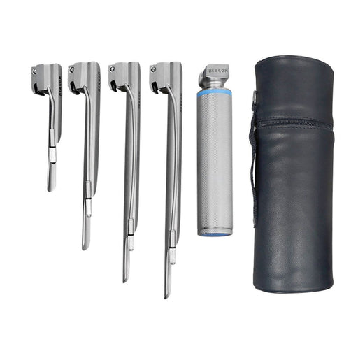 Estuche de Laringoscopio Miller de Luz Estándar con 4 Hojas Hergom Medical | Acero inoxidable