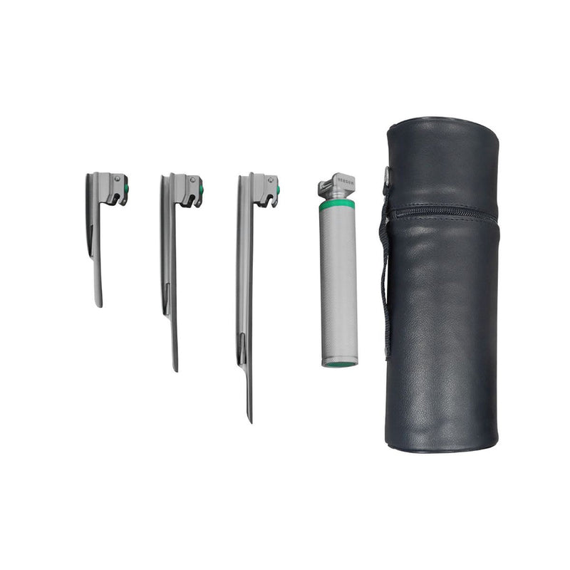Estuche de Laringoscopio Miller de Fibra Óptica con 3 Hojas Hergom Medical | Acero inoxidable