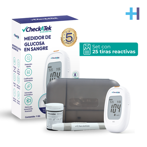 Glucómetro digital portátil con Memoria 250 Registros GL582 | Marca Checkatek
