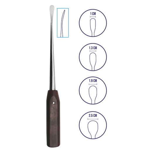 Periostotomo Cobb Legra con Mango de Madera Hergom Premium | Instrumento Quirúrgico de Acero inoxidable