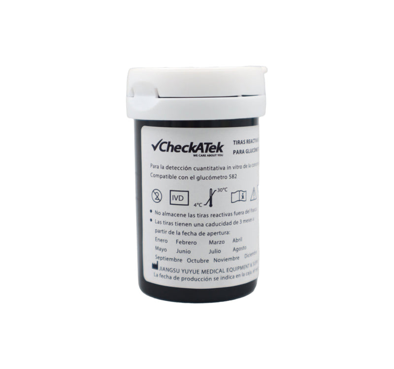 Caja con 50 Tiras Reactivas para Glucometro de Fácil Uso Ideal para Monitoreo de Glucosa | Marca Checkatek
