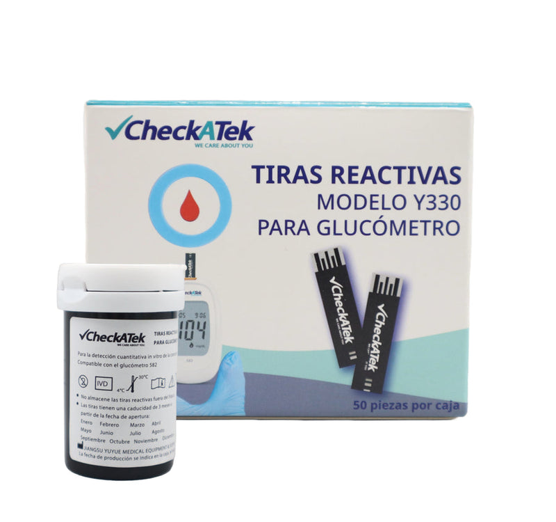 Caja con 50 Tiras Reactivas para Glucometro de Fácil Uso Ideal para Monitoreo de Glucosa | Marca Checkatek