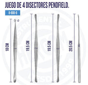 Juego de 4 Disectores Pendfield - Hergom Premium | Acero inoxidable Alemán de alta calidad
