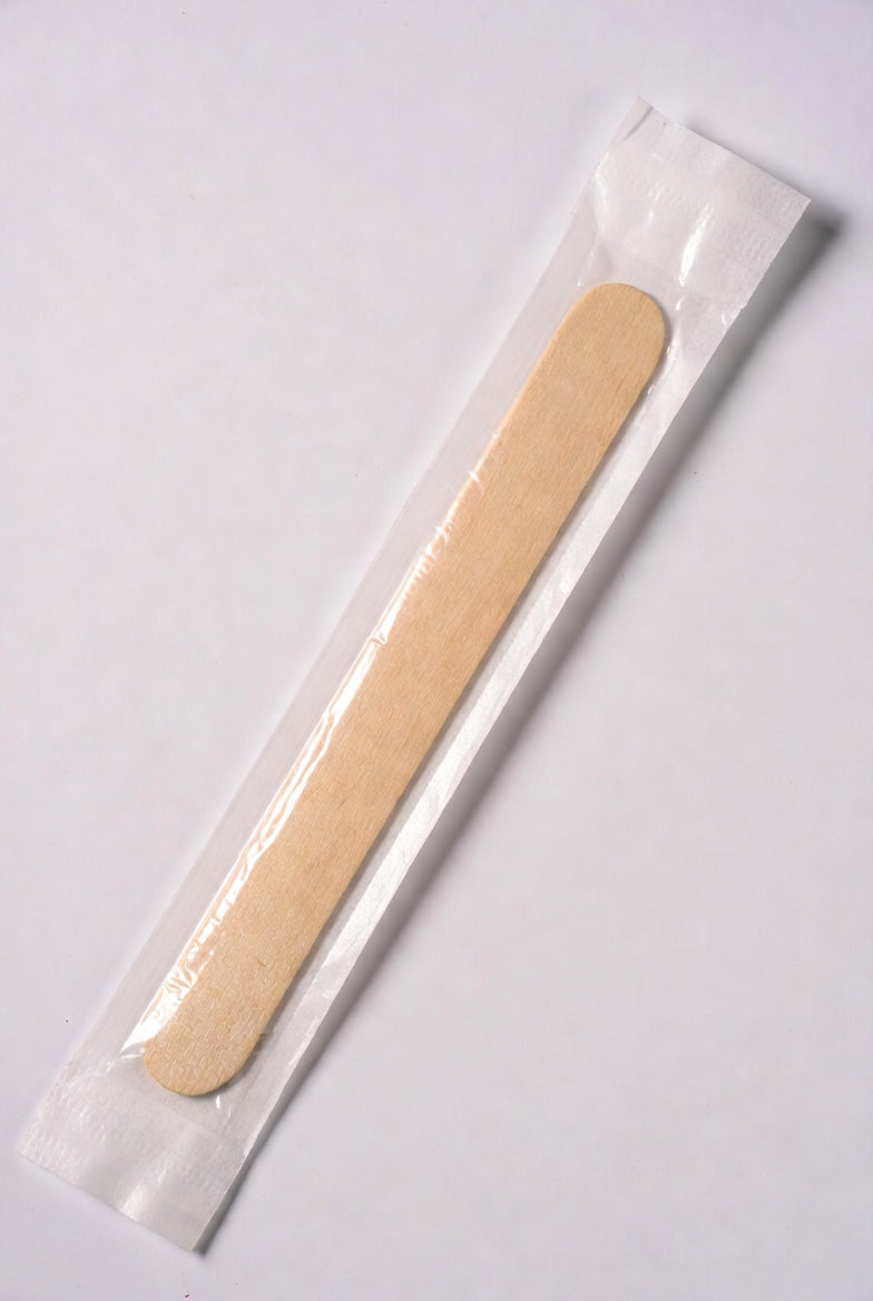 Abatelenguas de Madera Pulida sin Astillas Estéril 100 piezas empaque individual | Uso Médico, Escolar y Belleza