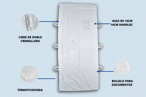 bolsa para cadaver premium con cierre curvo