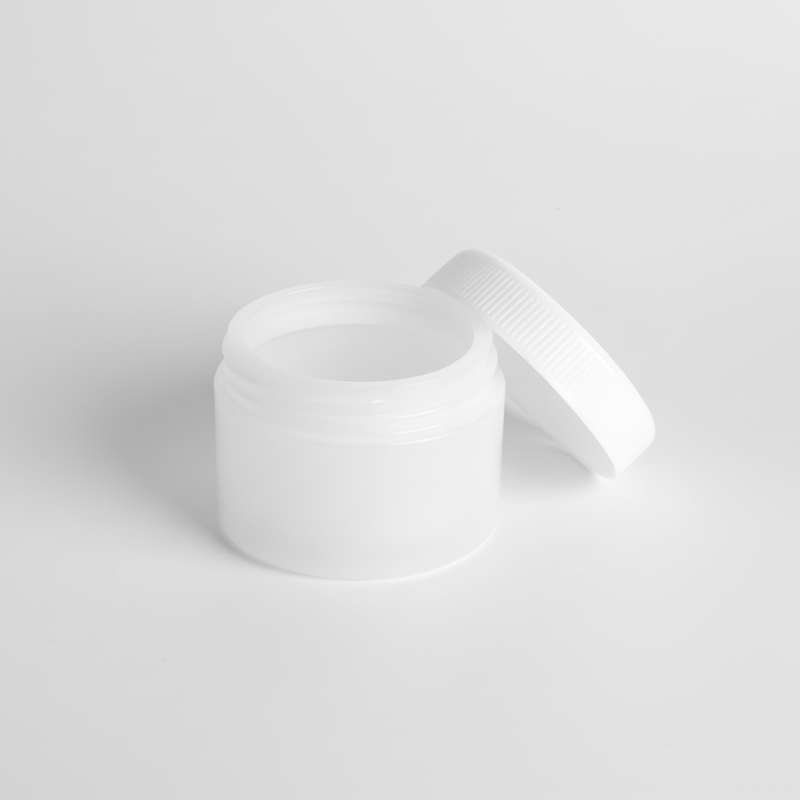 frasco vacio de plastico con tapa texturizada para muestras de laboratorio